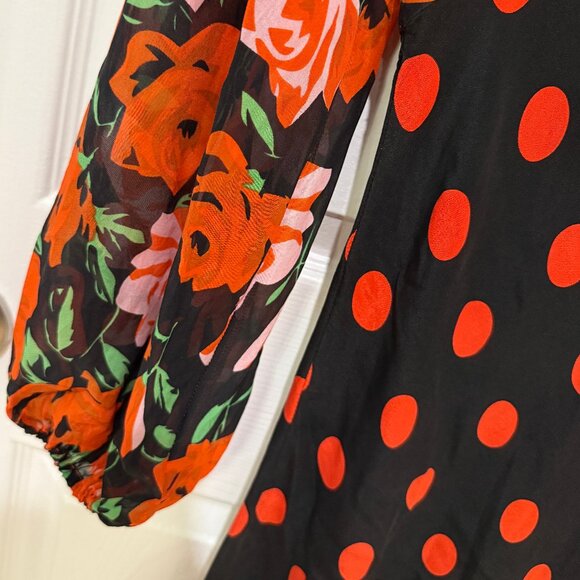 RIXO JOSEPHINE POLKA DOT FLORAL MIDI MAXI DRESS - Picture 6 of 8